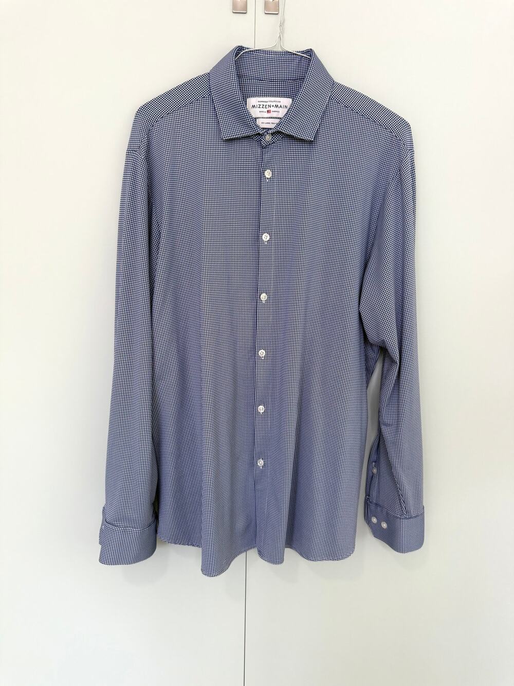 MIZZEN+MAIN Men's Spinnaker Collection Leeward Buttondown Shirt Blue Check